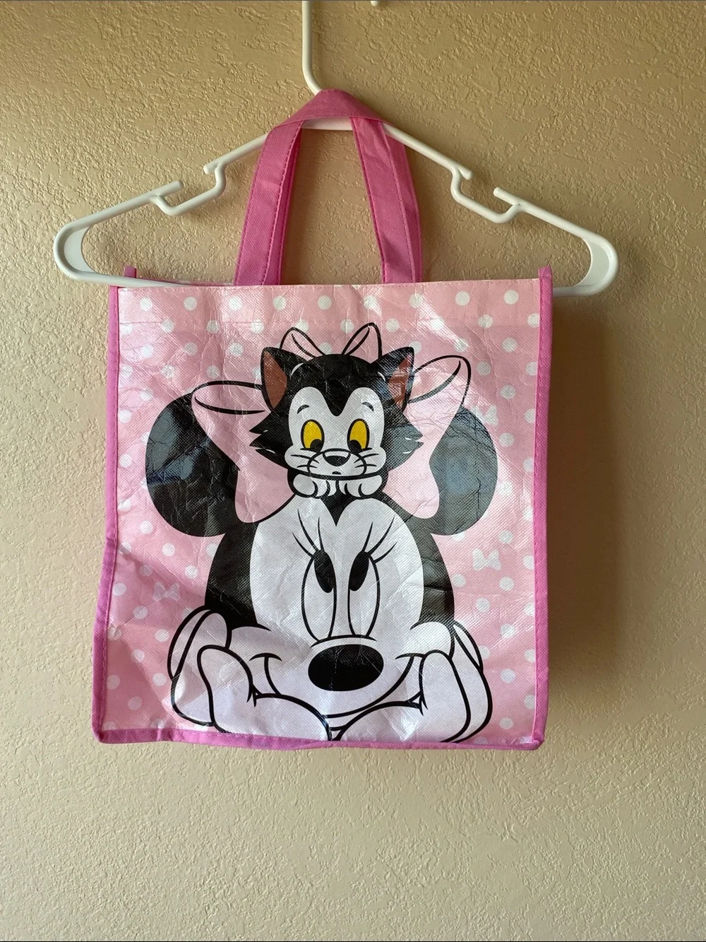 Disney Pink Minnie Mouse Tote with Black Character Print
